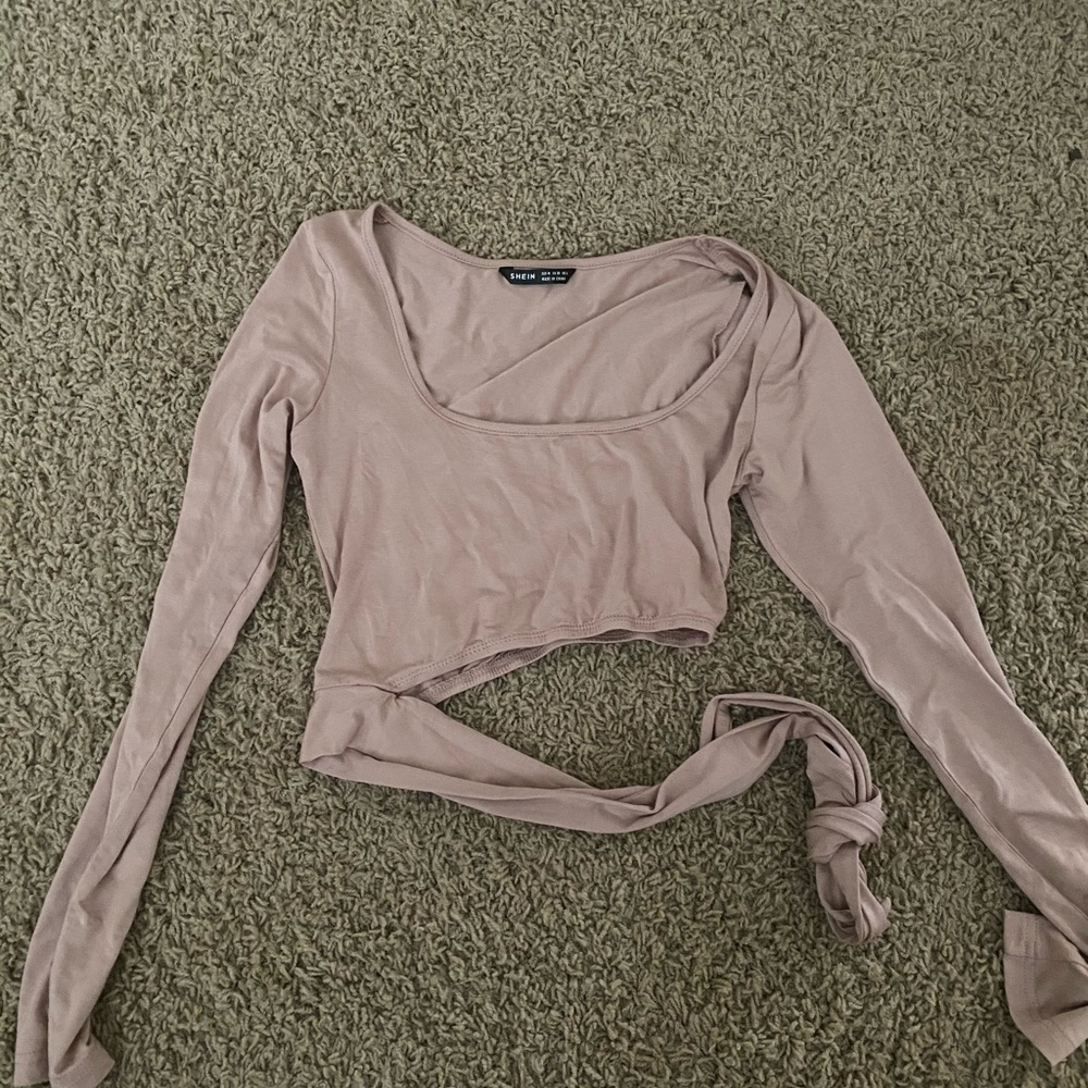 Silky stretch long sleeve blouse.